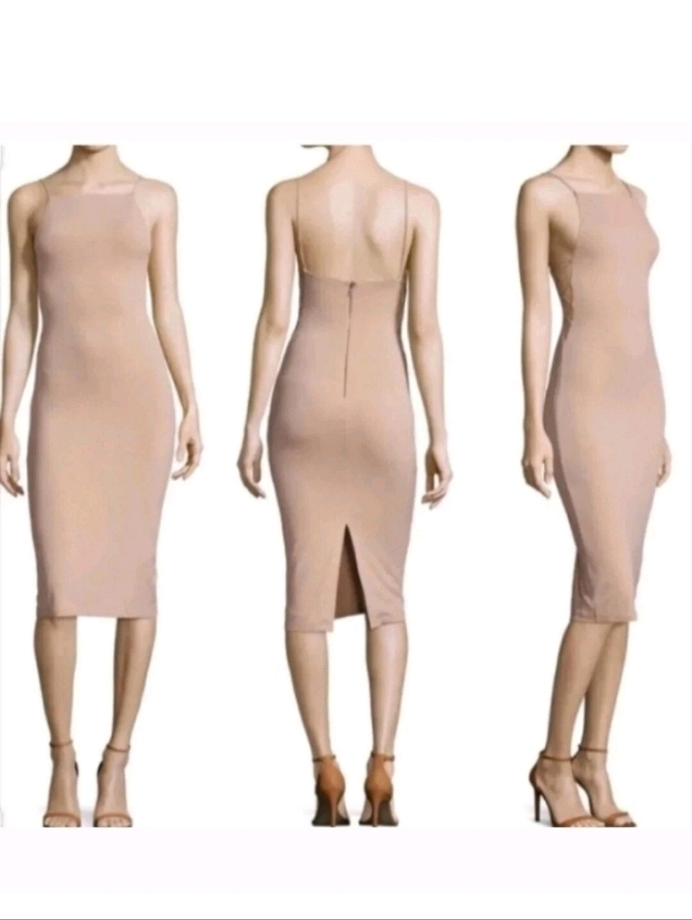 Alice +Olivia Kia Air Beige Midi Length  Dress Size 8